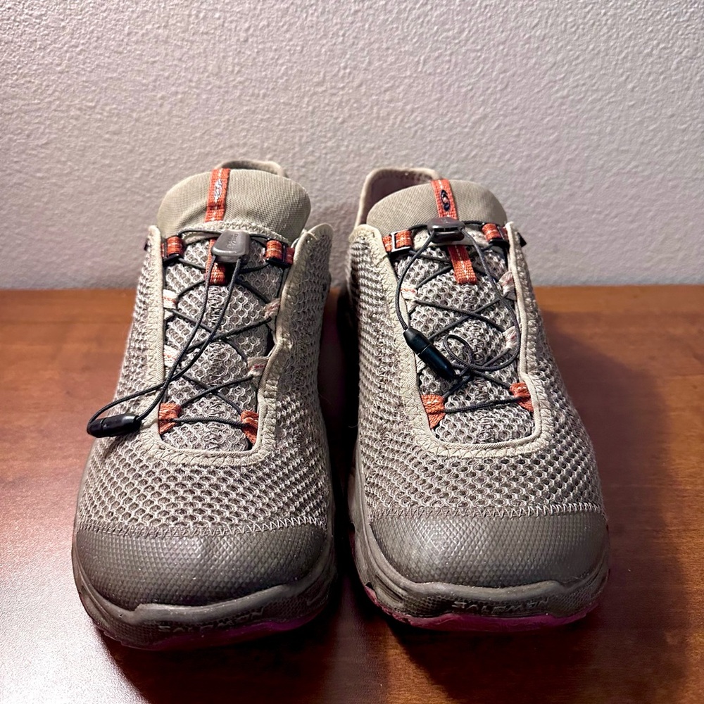 Salomon Brown and Red Outdoor Shoes - Picture 2 of 9